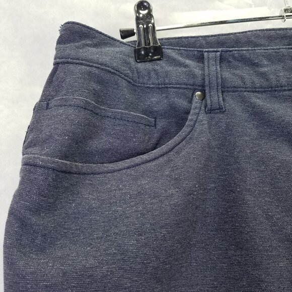 Lululemon ABC Pant Skinny Tech Men's 33 X 27 Blue Chambray Woven Stretch LM5983S - Picture 5 of 16